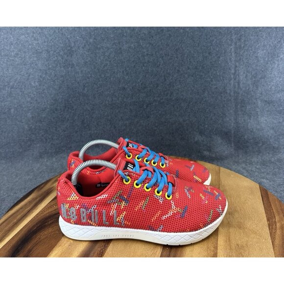NOBULL Super Fabric Trainer Red Cheat Meal Donut Sprinkle Mens 4.5 Womens 6 - Picture 1 of 11